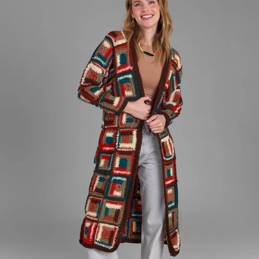 Saachi CROCHET LONG CARDIGAN MARRAKESH JACKET New